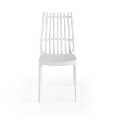 Stapelbarer weißer Stuhl - drinnen und draußen LILA 2 Stühle