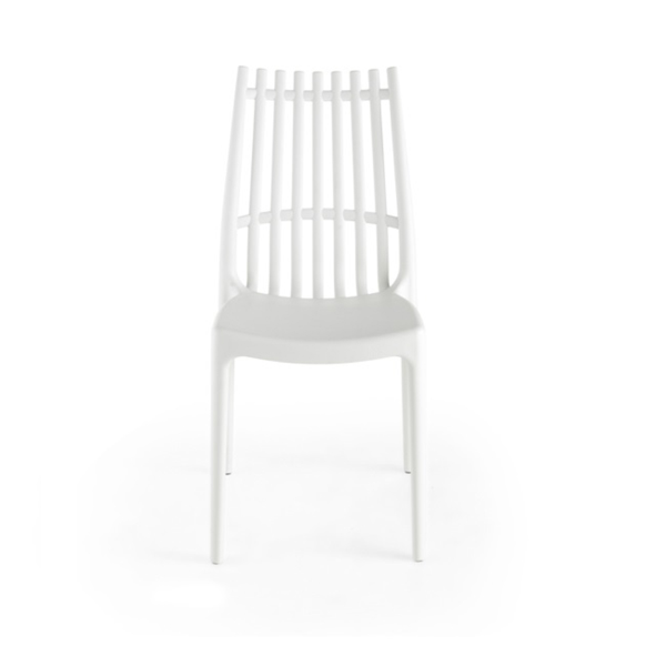 Stapelbarer weißer Stuhl - drinnen und draußen LILA 2 Stühle