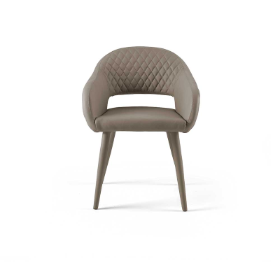 Esszimmerstuhl aus Kunstleder - gepolstert LIVING Taubengrau 2 Stühle