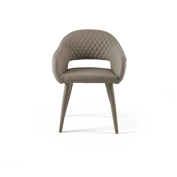 Esszimmerstuhl aus Kunstleder - gepolstert LIVING Taubengrau 2 Stühle