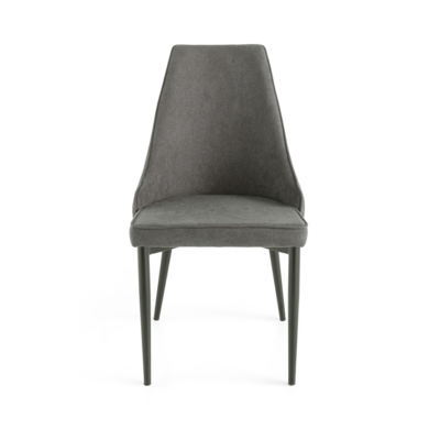 Anthrazitfarbener Stoffstuhl - Metallbeine NELLI 2 Stühle