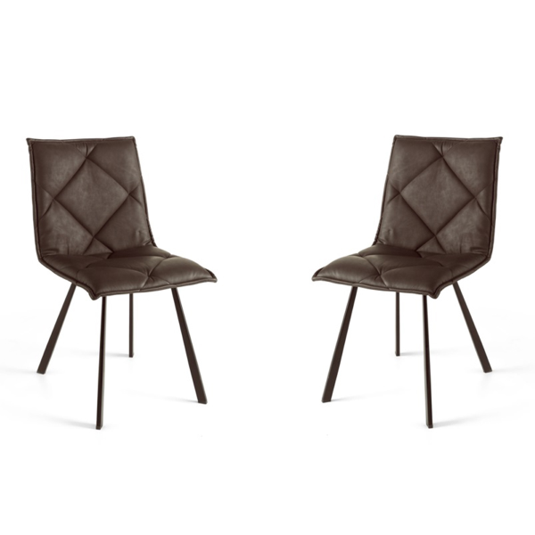 Sedia pranzo Ecopelle Caffè moderno ROLL 2 sedie