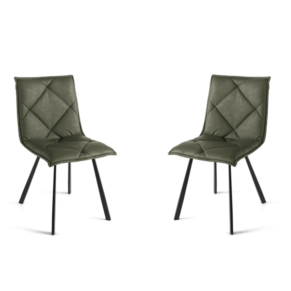 Esszimmerstuhl Öko-Leder oliv - moderne 2 ROLL Stühle