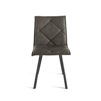 Esszimmerstuhl aus anthrazitfarbenem Kunstleder - moderne 2 ROLL Stühle