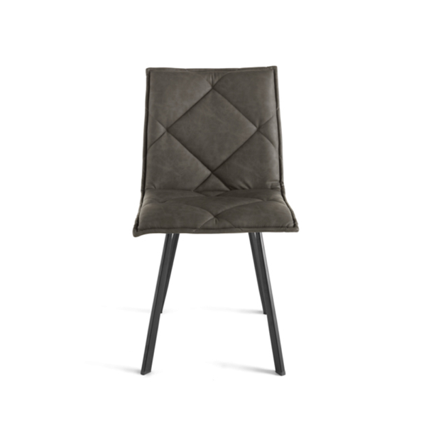 Esszimmerstuhl aus anthrazitfarbenem Kunstleder - moderne 2 ROLL Stühle