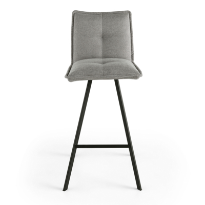 Tabouret de cuisine en tissu gris clair - SILA bar 2 tabourets