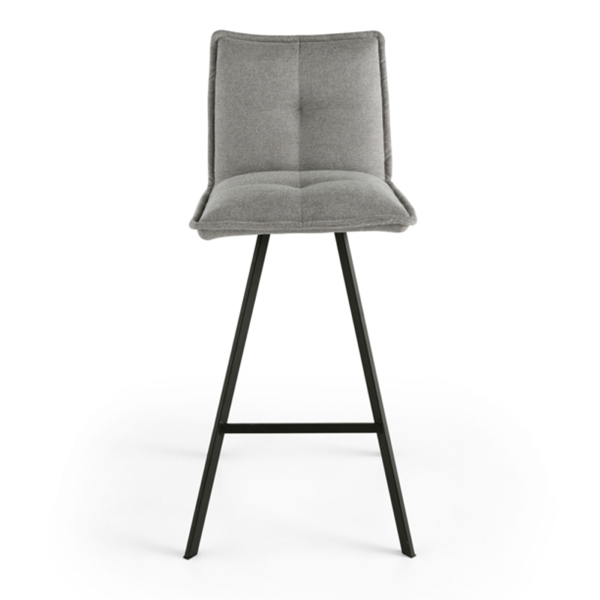 Tabouret de cuisine en tissu gris clair - SILA bar 2 tabourets