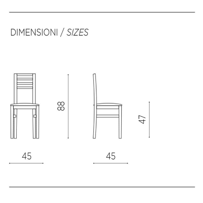 Chaise de cuisine en bois avec assise en éco-cuir - Beige Tropea 2 chaises