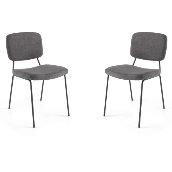 Sedia metallo seduta tessuto Grigio Scuro - TULLIA 2 sedie