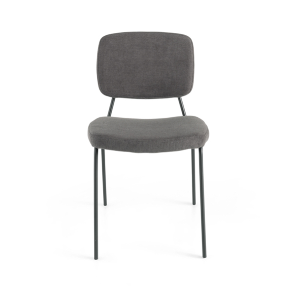 Sedia metallo seduta tessuto Grigio Scuro - TULLIA 2 sedie
