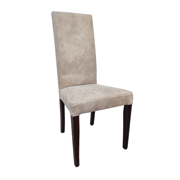 Chaise de cuisine en NABUK - Pieds beiges Noyer DENVER 2 chaises