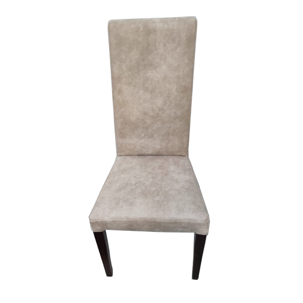 Chaise de cuisine en NABUK - Pieds beiges Noyer DENVER 2 chaises