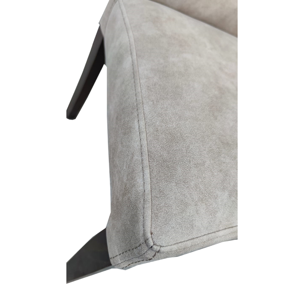 Chaise de cuisine en NABUK - Pieds beiges Noyer DENVER 2 chaises