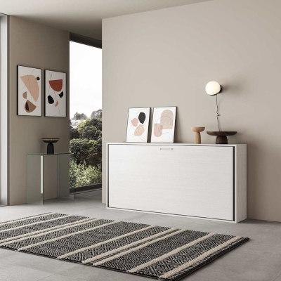 Lit escamotable horizontal - KANDO simple Frêne blanc