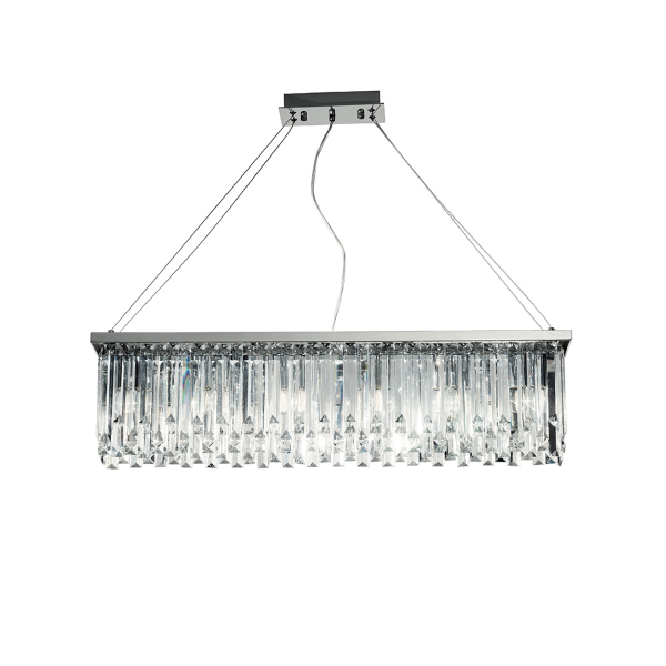 Lámpara de suspensión con 6 luces E14 - BATIDA cristal L87 cm