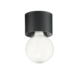 Plafonnier moderne en aluminium noir - BOW E27 ampoule apparente 12x9 cm