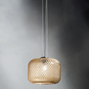 Blown glass suspension lamp Amber - BRANDY D40 cm