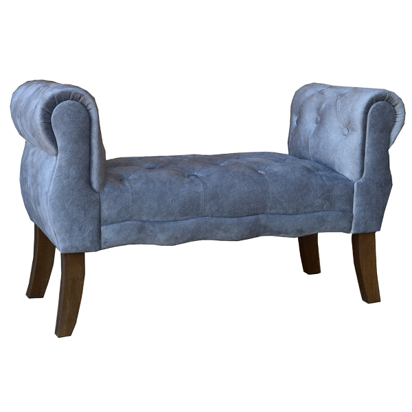 Panca poggiapiedi 96 cm con braccioli - velluto Grigio CHESTER