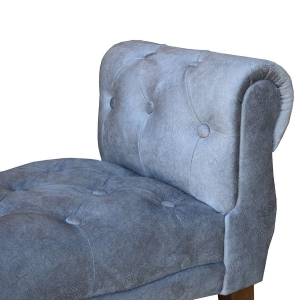 Panca poggiapiedi 96 cm con braccioli - velluto Grigio CHESTER