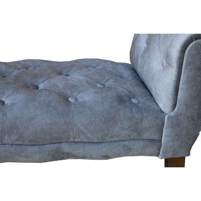 Panca poggiapiedi 96 cm con braccioli - velluto Grigio CHESTER