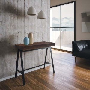 Extendable console up to 196 cm BANCO SMALL walnut