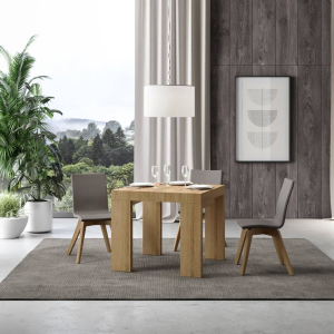 ROXELL Tisch 90x90 ausziehbar auf 246 cm Eiche natur