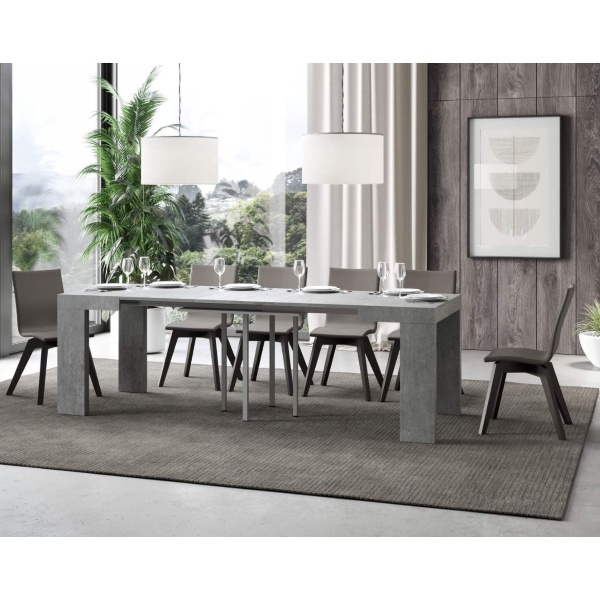 Table ROXELL 90x90 extensible à 246 cm béton