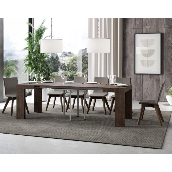 ROXELL table 90x90 extendable to 246 cm walnut