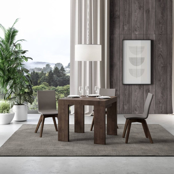 ROXELL table 90x90 extendable to 246 cm walnut
