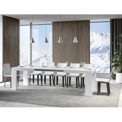 ROXELL table 90x160 extendable to 264 cm white ash