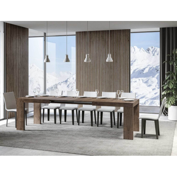 Table ROXELL 90x160 extensible à 264 cm noyer