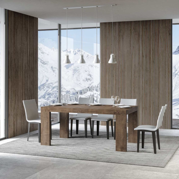 Table ROXELL 90x160 extensible à 264 cm noyer