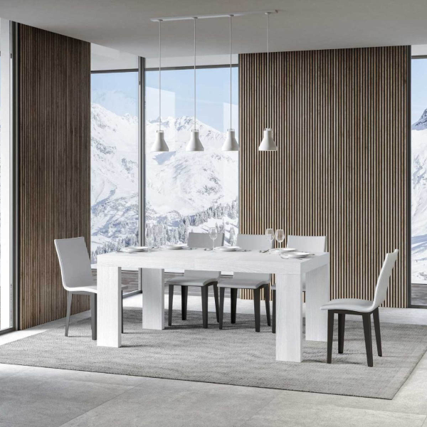 Table ROXELL 90x180 extensible à 284 cm frêne blanc