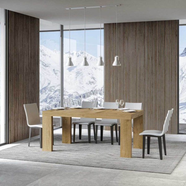 Table en chêne naturel ROXELL 90x180 extensible à 440 cm