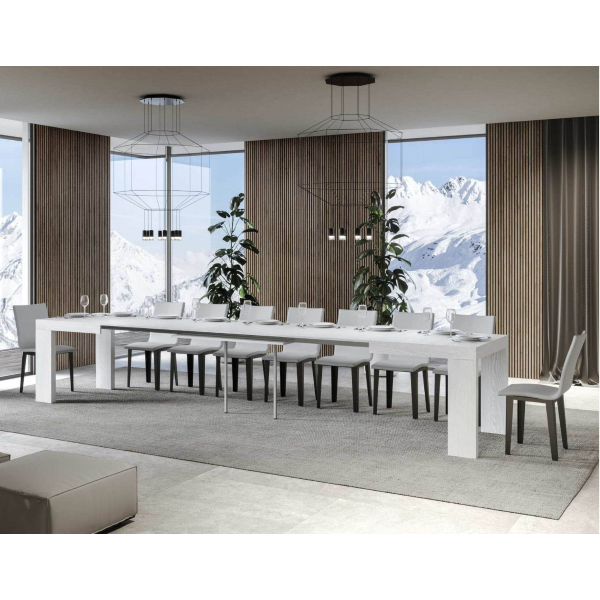 ROXELL white ash table 90x130 extendable to 390 cm