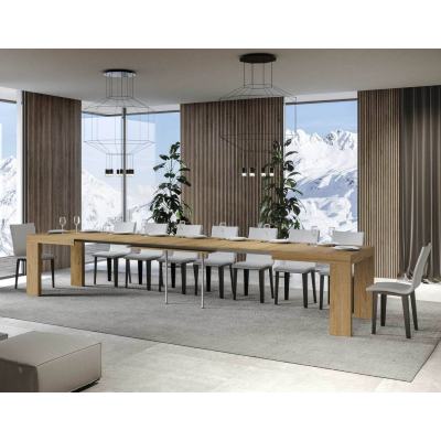 ROXELL natural oak table 90x130 extendable to 390 cm