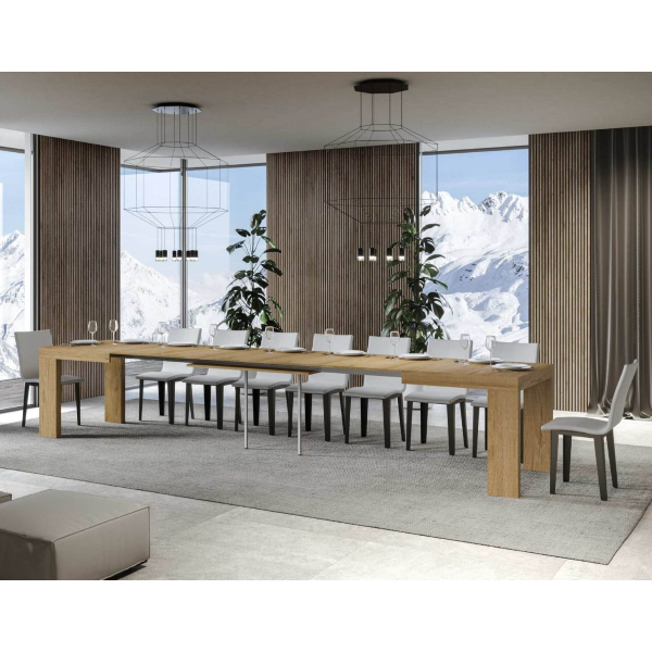 ROXELL natural oak table 90x130 extendable to 390 cm