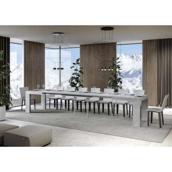 Table en béton ROXELL 90x160 extensible à 420 cm