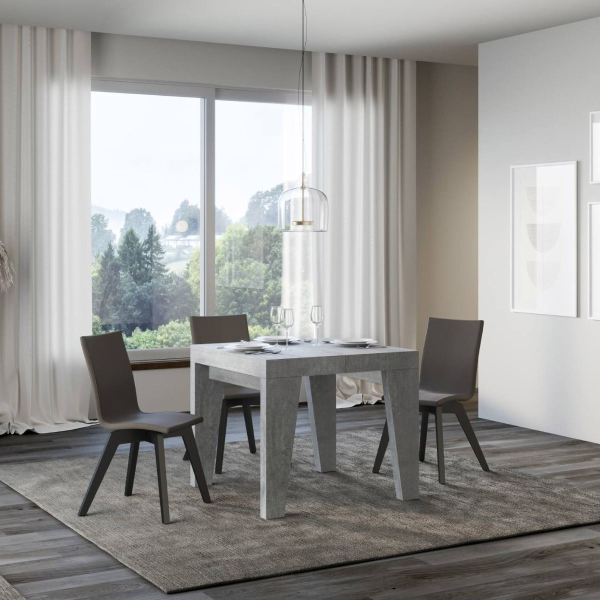 Table en ciment NAXY 90x90 extensible à 246 cm