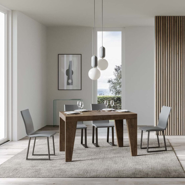 Table NAXY en noyer 90X130 extensible à 390cm