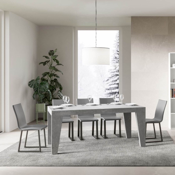 NAXY concrete table 90x180 extendable to 440 cm