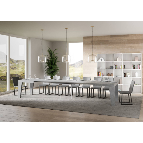 NAXY concrete table 90x180 extendable to 440 cm