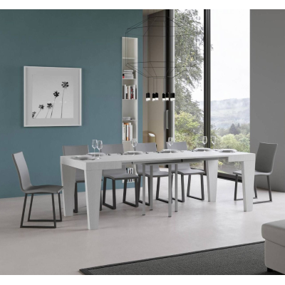 SPIMBO table 90X90 extendable to 180 cm white ash