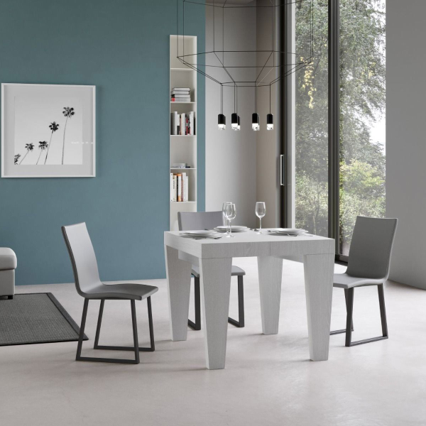 SPIMBO table 90X90 extendable to 180 cm white ash