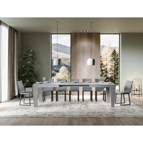 Ausziehbarer Tisch auf 264 cm SPIMBO 90X160 Beton