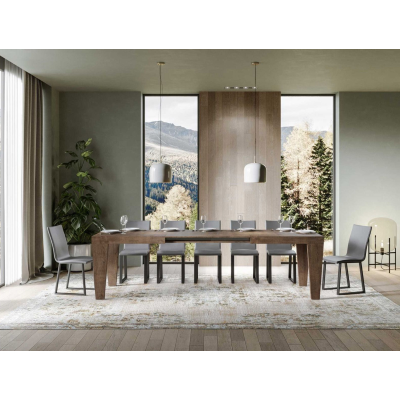 Table SPIMBO 90X180 noyer extensible à 284 cm 