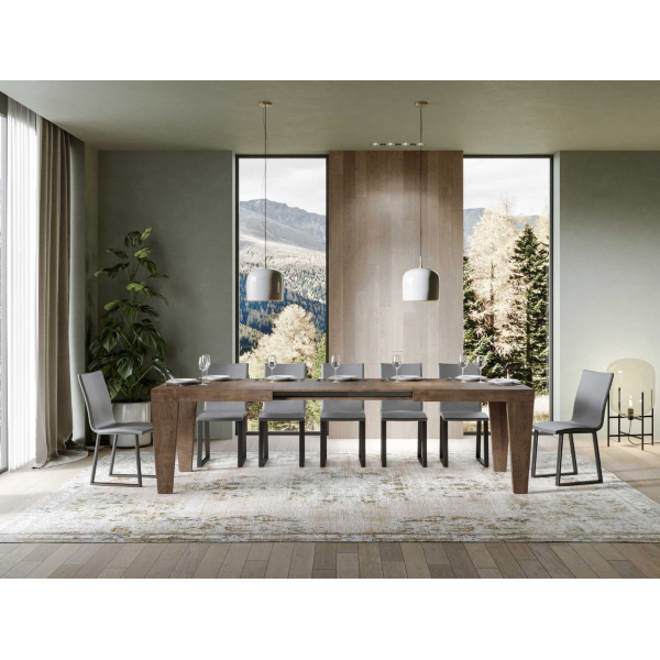 Table SPIMBO 90X180 noyer extensible à 284 cm 