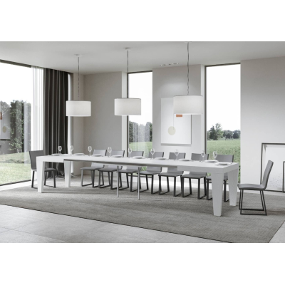 Tavolo Spimbo Allungabile Bianco Frassino 90x180 Allungato 440