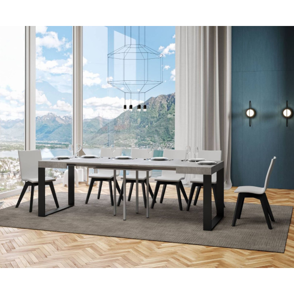 TECNO 90X90 cement table extendable to 246 cm