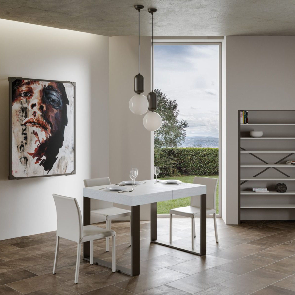 Ausziehbarer Tisch bis 234 cm TECNO 90X130 Esche weiß